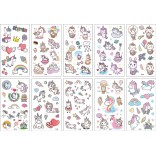 10 stuk Tattoo Sticker Gezicht Hand Cartoon Nep Tatoo Tijdelijke Waterdichte Taty model O eenhoorn