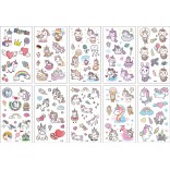 10 stuk Tattoo Sticker Gezicht Hand Cartoon Nep Tatoo Tijdelijke Waterdichte Taty model O eenhoorn