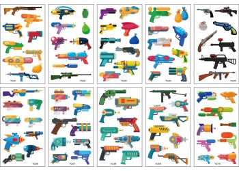 10 stuk Tattoo Sticker Gezicht Hand Cartoon Nep Tatoo Tijdelijke Waterdichte Taty model YQ Speelgoed geweer