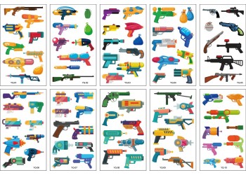 10 stuk Tattoo Sticker Gezicht Hand Cartoon Nep Tatoo Tijdelijke Waterdichte Taty model YQ Speelgoed geweer