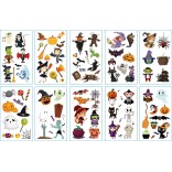 10 stuk Tattoo Sticker Gezicht Hand Cartoon Nep Tatoo Tijdelijke Waterdichte Taty model B Halloween