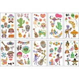 10 stuk Tattoo Sticker Gezicht Hand Cartoon Nep Tatoo Tijdelijke Waterdichte Taty model N Doden Dag