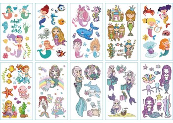 10 stuk Tattoo Sticker Gezicht Hand Cartoon Nep Tatoo Tijdelijke Waterdichte Taty model G Meermin