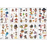 10 stuk Tattoo Sticker Gezicht Hand Cartoon Nep Tatoo Tijdelijke Waterdichte Taty model LP Piraat