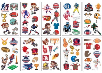 10 stuk Tattoo Sticker Gezicht Hand Cartoon Nep Tatoo Tijdelijke Waterdichte Taty model GQ Amerikaans voetbal
