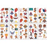 10 stuk Tattoo Sticker Gezicht Hand Cartoon Nep Tatoo Tijdelijke Waterdichte Taty model LQ Basketball