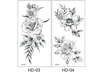 2 stuk XL Tattoo Sticker Gezicht Hand Mooie Body Art Nep Tatoo Tijdelijke Waterdichte Taty model HD0304