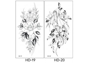 2 stuk XL Tattoo Sticker Gezicht Hand Mooie Body Art Nep Tatoo Tijdelijke Waterdichte Taty model HD1920