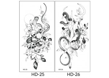 2 stuk XL Tattoo Sticker Gezicht Hand Mooie Body Art Nep Tatoo Tijdelijke Waterdichte Taty model HD2526