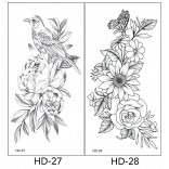 2 stuk XL Tattoo Sticker Gezicht Hand Mooie Body Art Nep Tatoo Tijdelijke Waterdichte Taty model HD2728