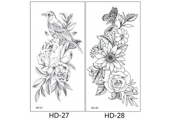 2 stuk XL Tattoo Sticker Gezicht Hand Mooie Body Art Nep Tatoo Tijdelijke Waterdichte Taty model HD2728