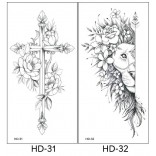 2 stuk XL Tattoo Sticker Gezicht Hand Mooie Body Art Nep Tatoo Tijdelijke Waterdichte Taty model HD3132