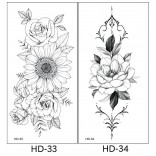 2 stuk XL Tattoo Sticker Gezicht Hand Mooie Body Art Nep Tatoo Tijdelijke Waterdichte Taty model HD3334