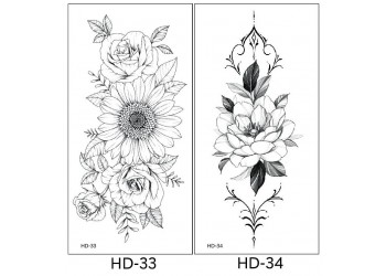 2 stuk XL Tattoo Sticker Gezicht Hand Mooie Body Art Nep Tatoo Tijdelijke Waterdichte Taty model HD3334