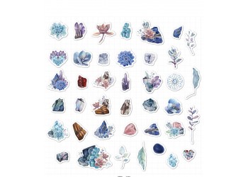 40 stuk aquarel schilderen kristallen Cartoon stickers voor kinderen en volwassenen Beloningsstickers Journal Laptop Telefoon Stickers
