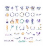 40 stuk aquarel schilderen lavendel Cartoon stickers voor kinderen en volwassenen Beloningsstickers Journal Laptop Telefoon Stickers
