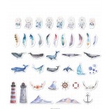 40 stuk aquarel schilderen walvis veerkracht Cartoon stickers voor kinderen en volwassenen Beloningsstickers Journal Laptop Telefoon Stickers