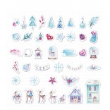 40 stuk aquarel schilderen winter hert Cartoon stickers voor kinderen en volwassenen Beloningsstickers Journal Laptop Telefoon Stickers