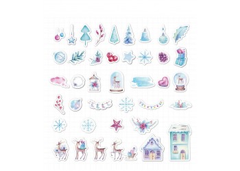 40 stuk aquarel schilderen winter hert Cartoon stickers voor kinderen en volwassenen Beloningsstickers Journal Laptop Telefoon Stickers