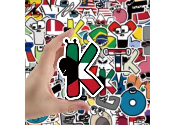 62 stuk alfabet Cartoon stickers voor kinderen en volwassenen Beloningsstickers Journal Laptop Telefoon Stickers