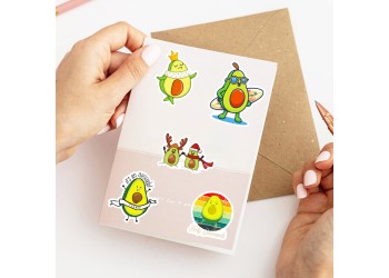 50 stuk avocado Cartoon stickers voor kinderen en volwassenen Beloningsstickers Journal Laptop Telefoon Stickers