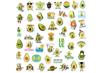50 stuk avocado Cartoon stickers voor kinderen en volwassenen Beloningsstickers Journal Laptop Telefoon Stickers