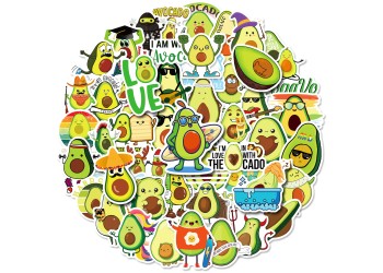 50 stuk avocado Cartoon stickers voor kinderen en volwassenen Beloningsstickers Journal Laptop Telefoon Stickers