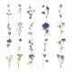 40 stuk paars bloem Transparant stickers voor kinderen en volwassenen Beloningsstickers Journal Laptop Telefoon Stickers
