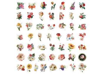 50 stuk bloem flower Cartoon stickers voor kinderen en volwassenen Beloningsstickers Journal Laptop Telefoon Stickers