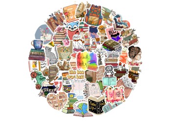 50 stuk boek lezen Cartoon stickers voor kinderen en volwassenen Beloningsstickers Journal Laptop Telefoon Stickers