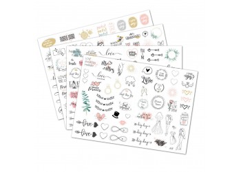 230 stuk bruiloft wedding Cartoon stickers voor kinderen en volwassenen Beloningsstickers Journal Laptop Telefoon Stickers