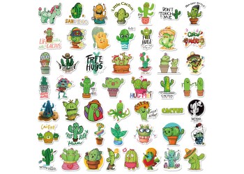 50 stuk cactus Cartoon stickers voor kinderen en volwassenen Beloningsstickers Journal Laptop Telefoon Stickers