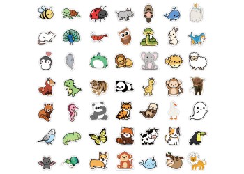 100 stuk dier animal Cartoon stickers voor kinderen en volwassenen Beloningsstickers Journal Laptop Telefoon Stickers