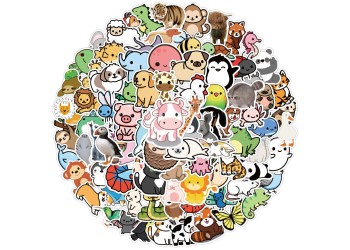 100 stuk dier animal Cartoon stickers voor kinderen en volwassenen Beloningsstickers Journal Laptop Telefoon Stickers