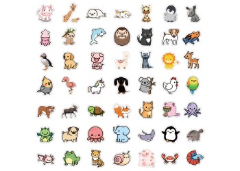 100 stuk dier animal Cartoon stickers voor kinderen en volwassenen Beloningsstickers Journal Laptop Telefoon Stickers