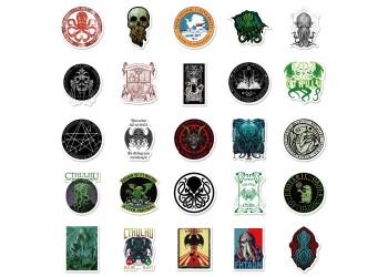 50 stuk cthulhu skelet horror Cartoon stickers voor kinderen en volwassenen Beloningsstickers Journal Laptop Telefoon Stickers