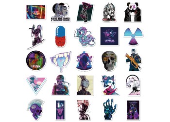 50 stuk cyberpunk Cartoon stickers voor kinderen en volwassenen Beloningsstickers Journal Laptop Telefoon Stickers