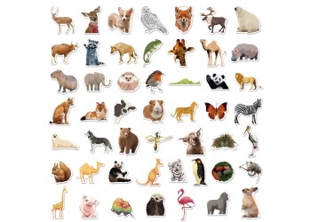 50 stuk dier animal Cartoon stickers voor kinderen en volwassenen Beloningsstickers Journal Laptop Telefoon Stickers