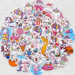 50 stuk eenhoorn Cartoon stickers voor kinderen en volwassenen Beloningsstickers Journal Laptop Telefoon Stickers