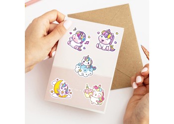 50 stuk eenhoorn Cartoon stickers voor kinderen en volwassenen Beloningsstickers Journal Laptop Telefoon Stickers