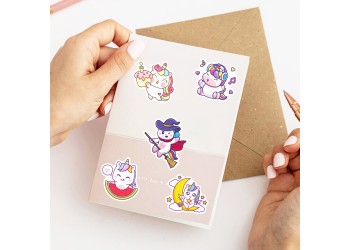 50 stuk eenhoorn Cartoon stickers voor kinderen en volwassenen Beloningsstickers Journal Laptop Telefoon Stickers