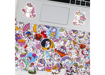 50 stuk eenhoorn Cartoon stickers voor kinderen en volwassenen Beloningsstickers Journal Laptop Telefoon Stickers