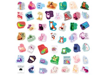 50 stuk helende tekst Cartoon stickers voor kinderen en volwassenen Beloningsstickers Journal Laptop Telefoon Stickers