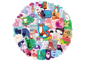 50 stuk helende tekst Cartoon stickers voor kinderen en volwassenen Beloningsstickers Journal Laptop Telefoon Stickers