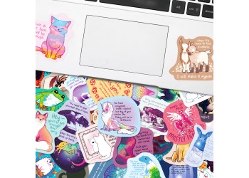 50 stuk helende tekst Cartoon stickers voor kinderen en volwassenen Beloningsstickers Journal Laptop Telefoon Stickers