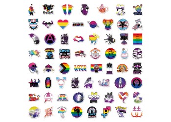 63 stuk homo gay lesbienne Cartoon stickers voor kinderen en volwassenen Beloningsstickers Journal Laptop Telefoon Stickers