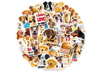 50 stuk dog hond Cartoon stickers voor kinderen en volwassenen Beloningsstickers Journal Laptop Telefoon Stickers