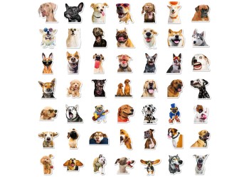 50 stuk dog hond Cartoon stickers voor kinderen en volwassenen Beloningsstickers Journal Laptop Telefoon Stickers