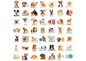 50 stuk dog hond Cartoon stickers voor kinderen en volwassenen Beloningsstickers Journal Laptop Telefoon Stickers