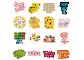 50 stuk inspirerende tekst Cartoon stickers voor kinderen en volwassenen Beloningsstickers Journal Laptop Telefoon Stickers